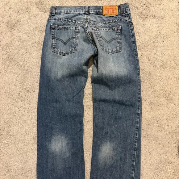 Levi's 505 straight Blue Denim Jeans - Picture 3 of 5